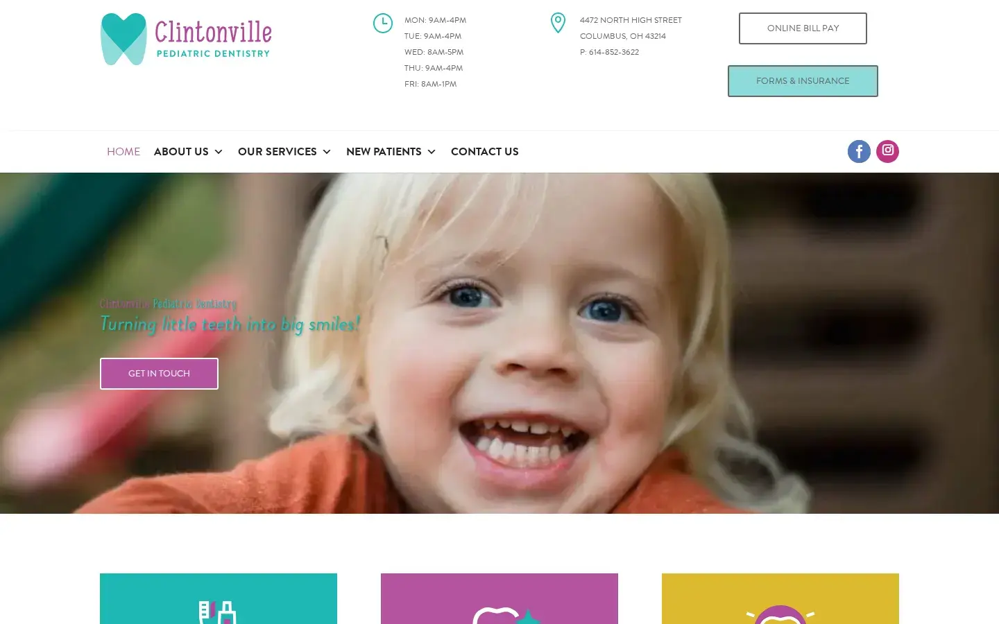 Homepage preview of Clintonville Pediatric Dentist