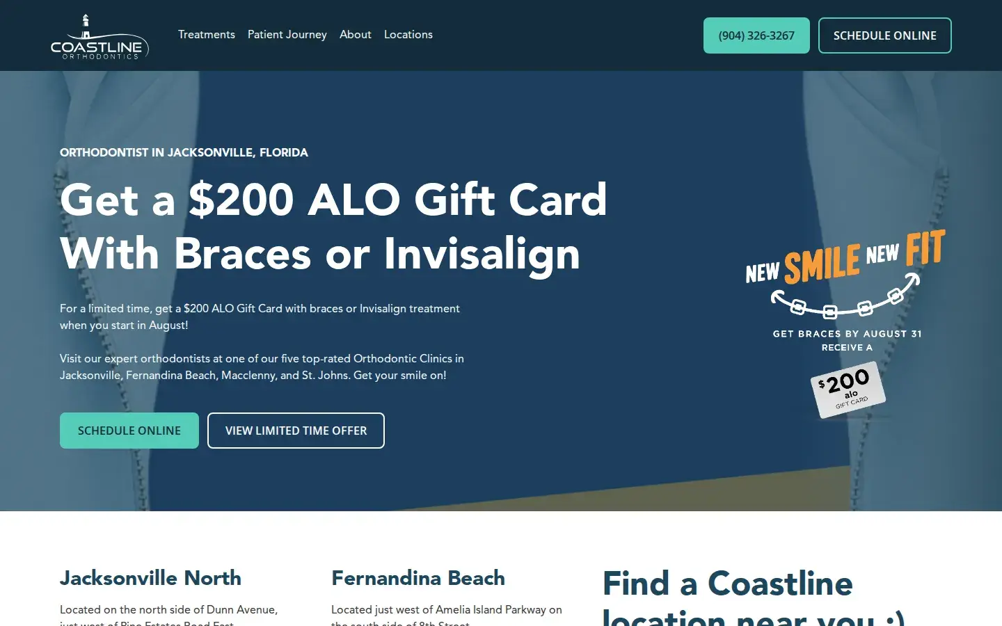 Homepage preview of Coastline Orthodontics