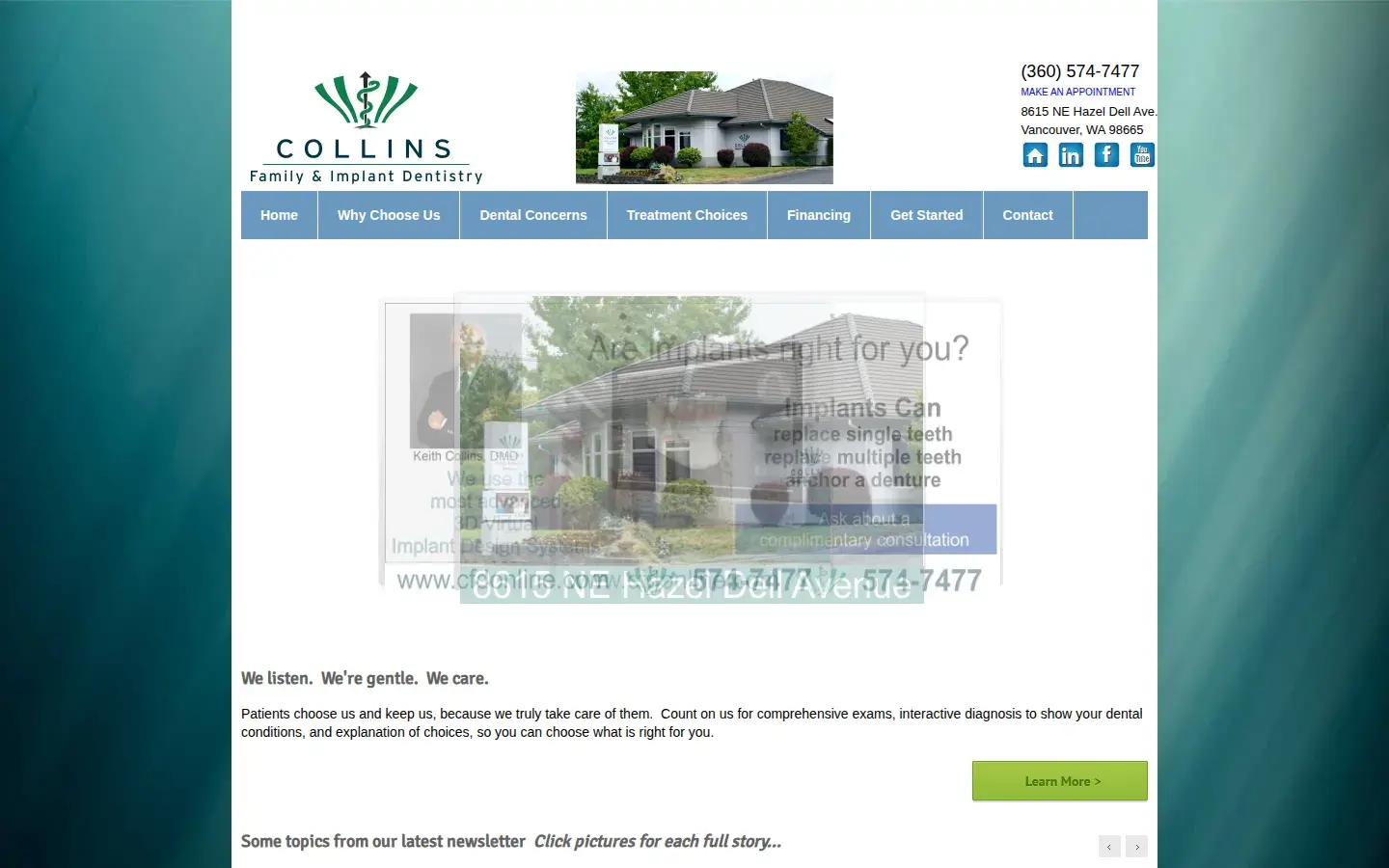 Homepage preview of Collins Family and Implant Dentistry