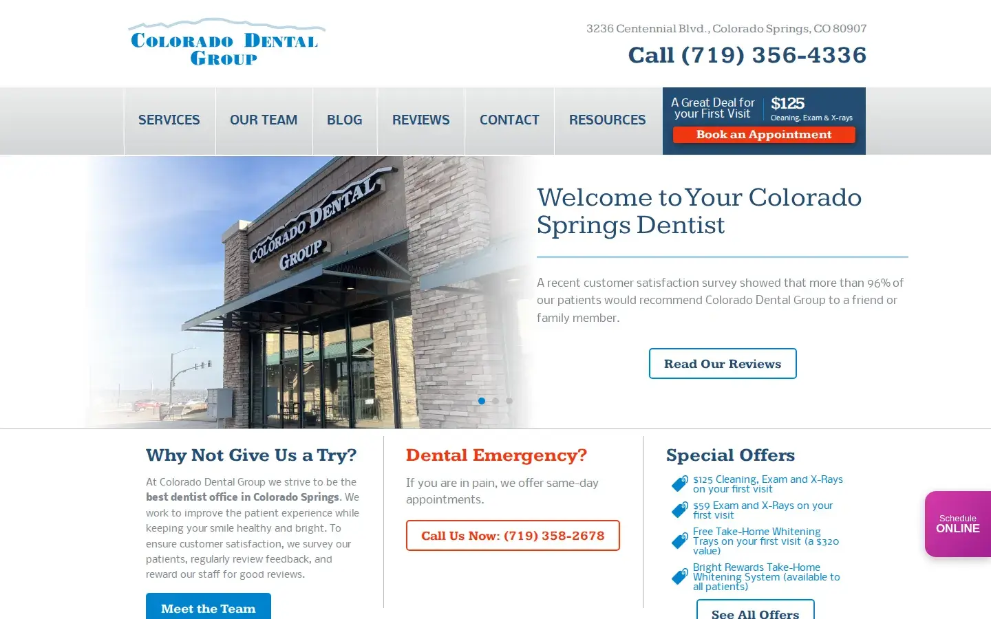Homepage preview of Colorado Dental Group
