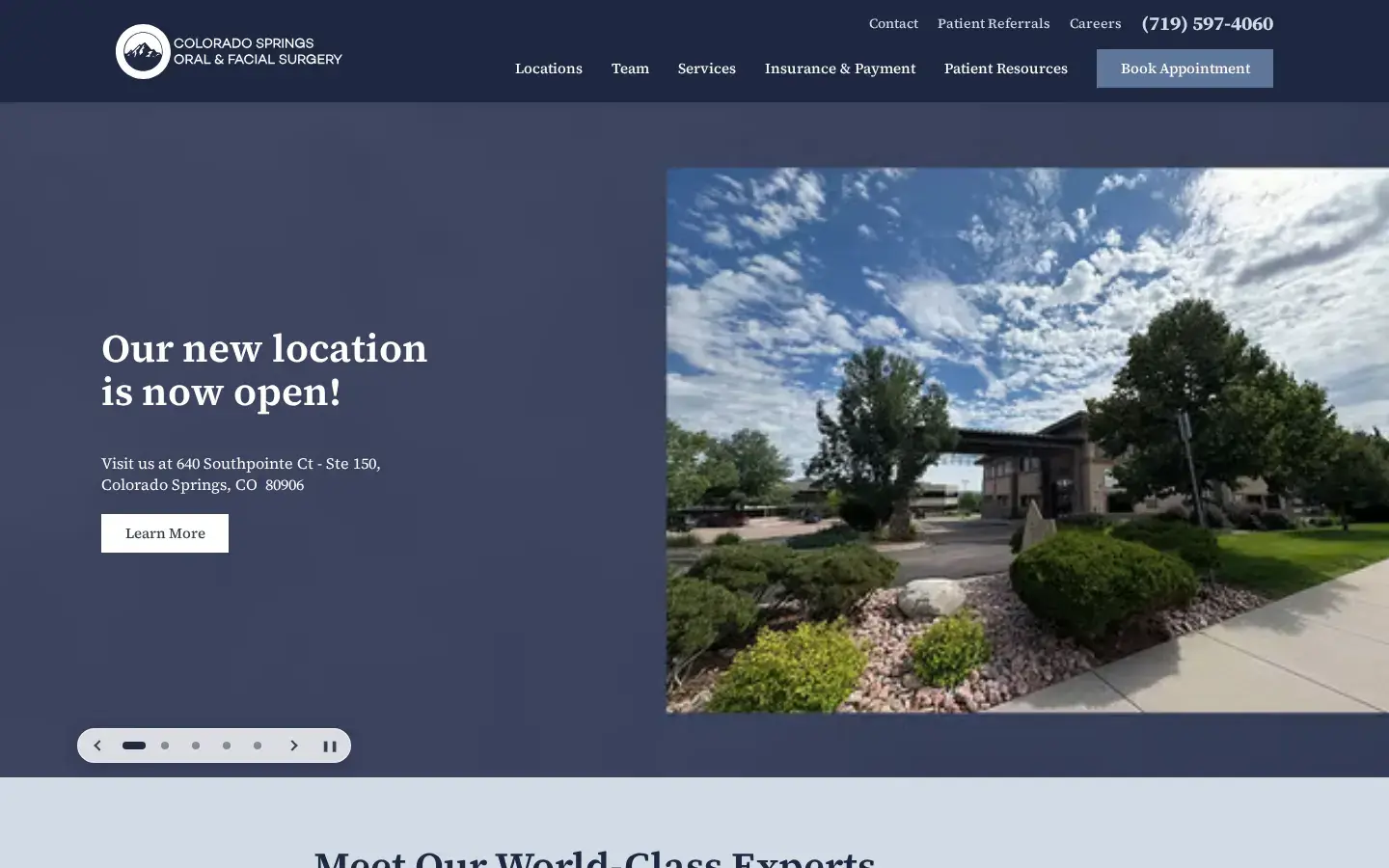 Homepage preview of Colorado Springs Oral and Facial Surgery South
