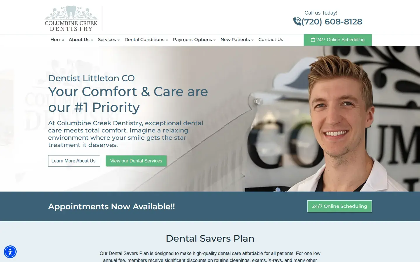 Homepage preview of Columbine Creek Dentistry