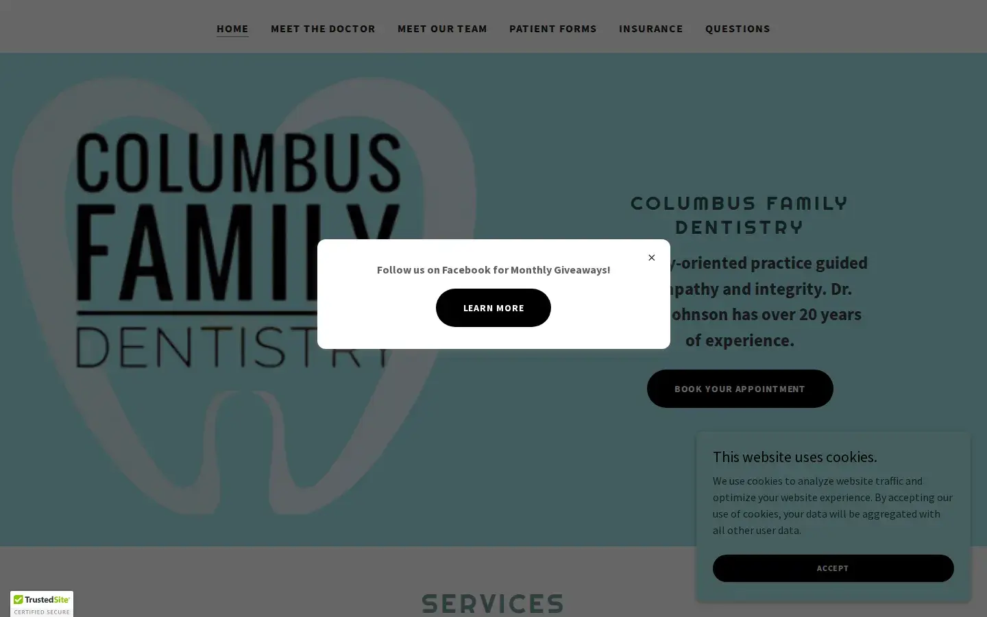 Homepage preview of Columbus Family Dentistry
