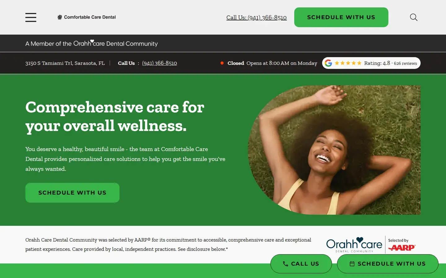 Homepage preview of Comfortable Care Dental