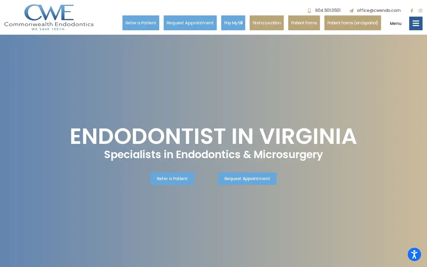 Homepage preview of Commonwealth Endodontics
