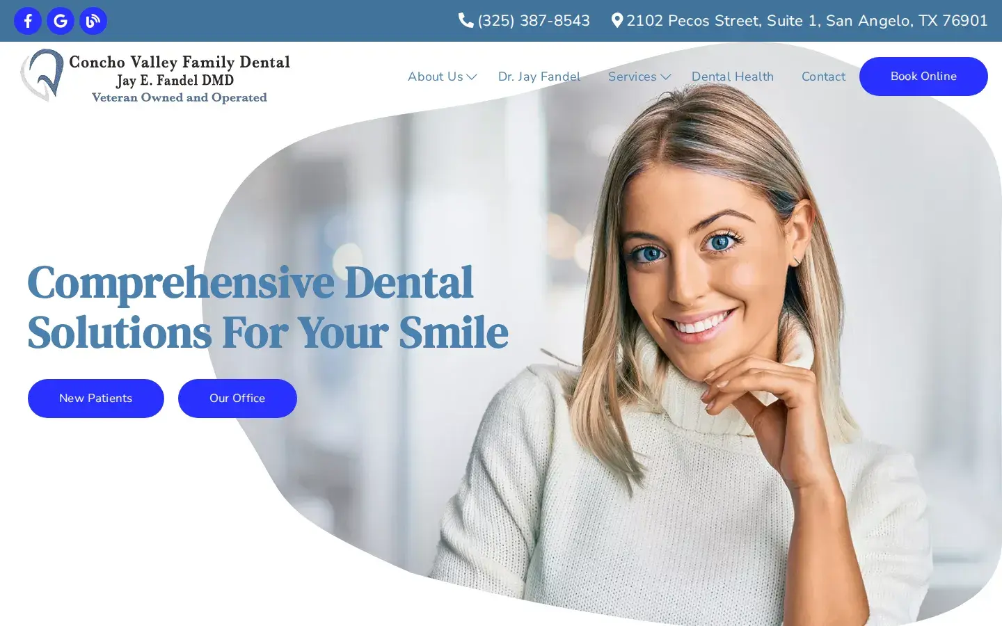 Homepage preview of Concho Valley Family Dental