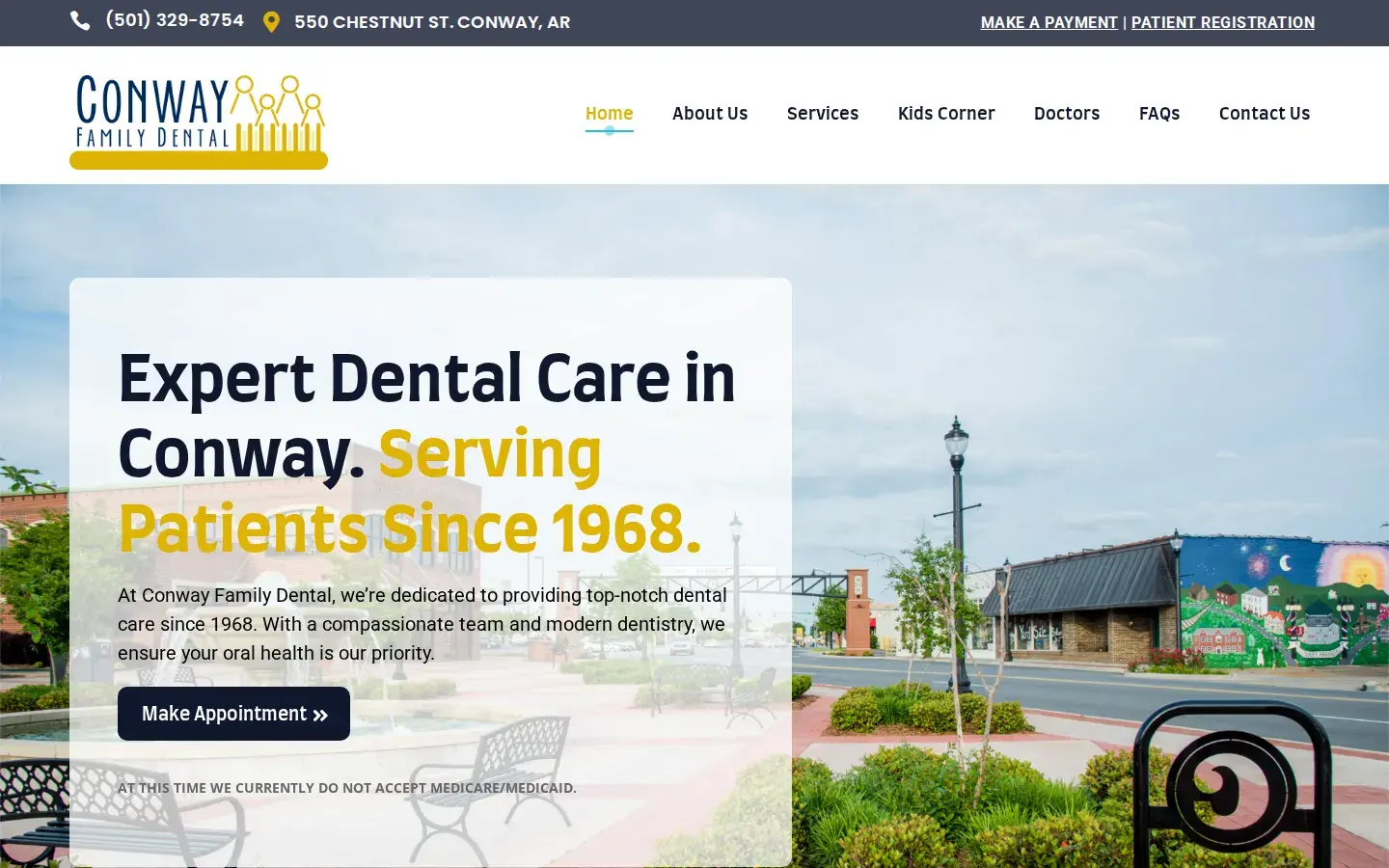 Homepage preview of Conway Family Dental