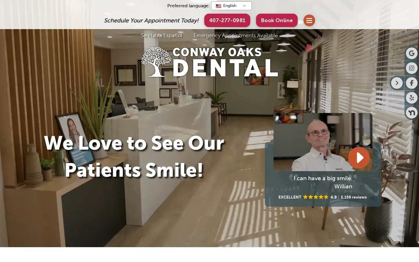 Homepage preview of Conway Oaks Dental