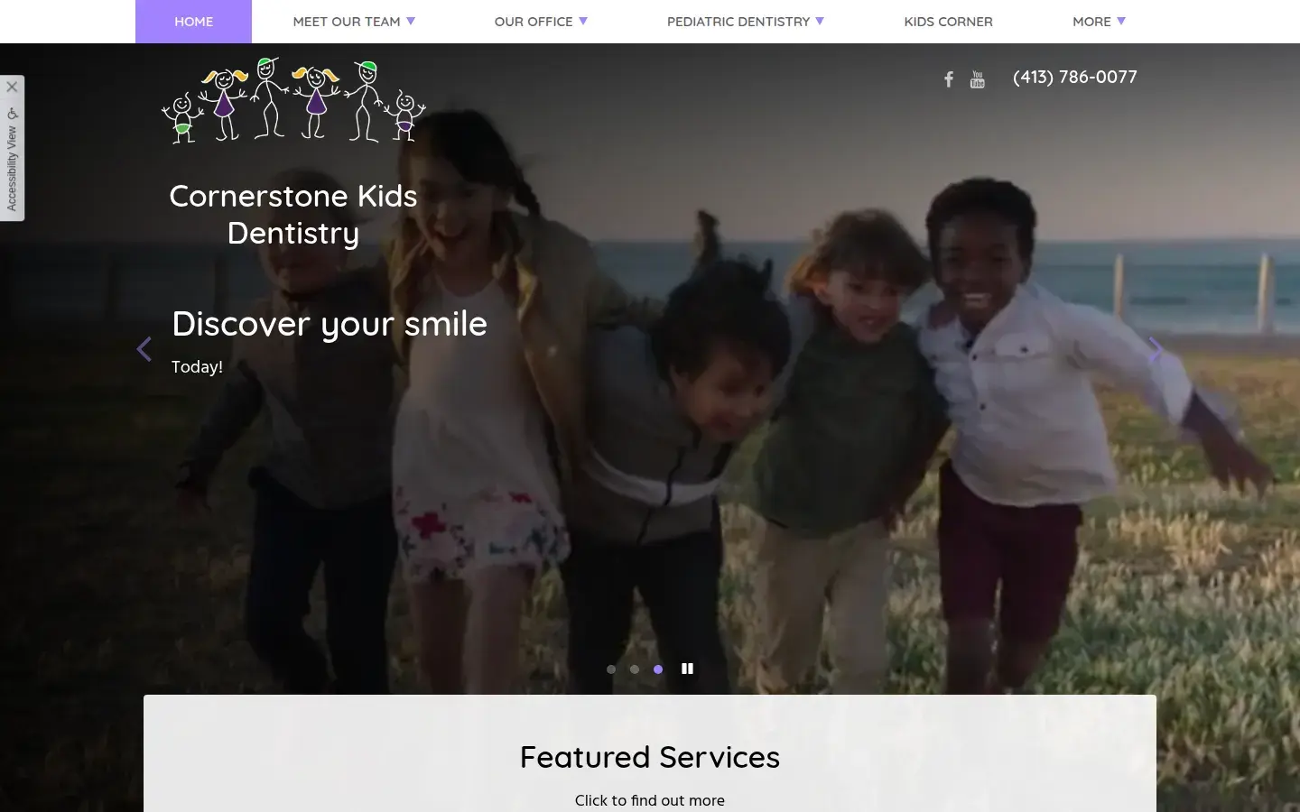 Homepage preview of Cornerstone Kids Dentistry