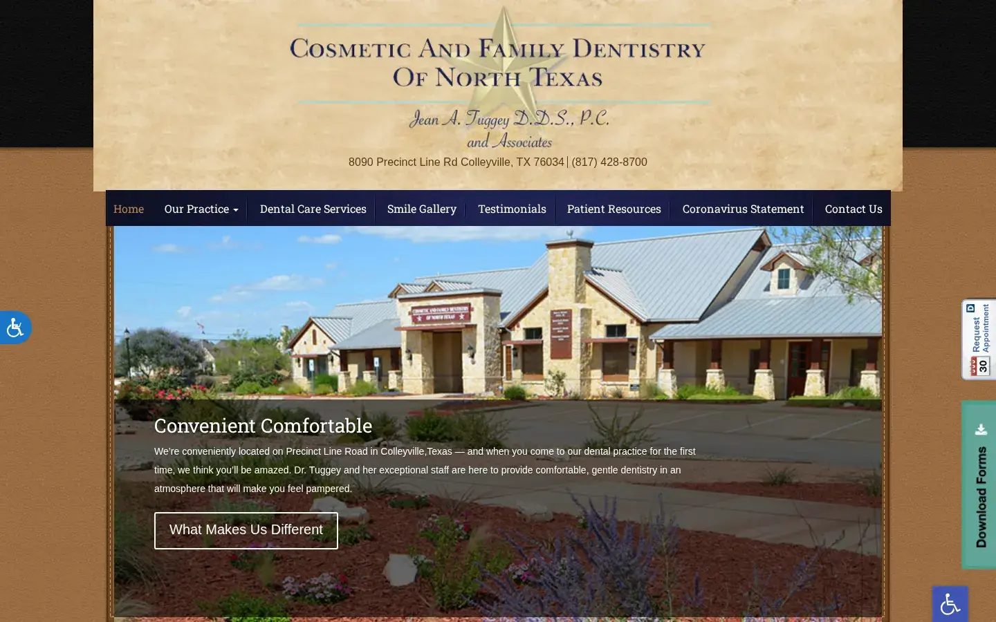 Homepage preview of Cosmetic and Family Dentistry of North Texas