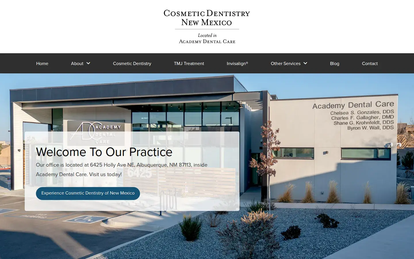 Homepage preview of Cosmetic Dentistry of New Mexico: Byron W. Wall, DDS