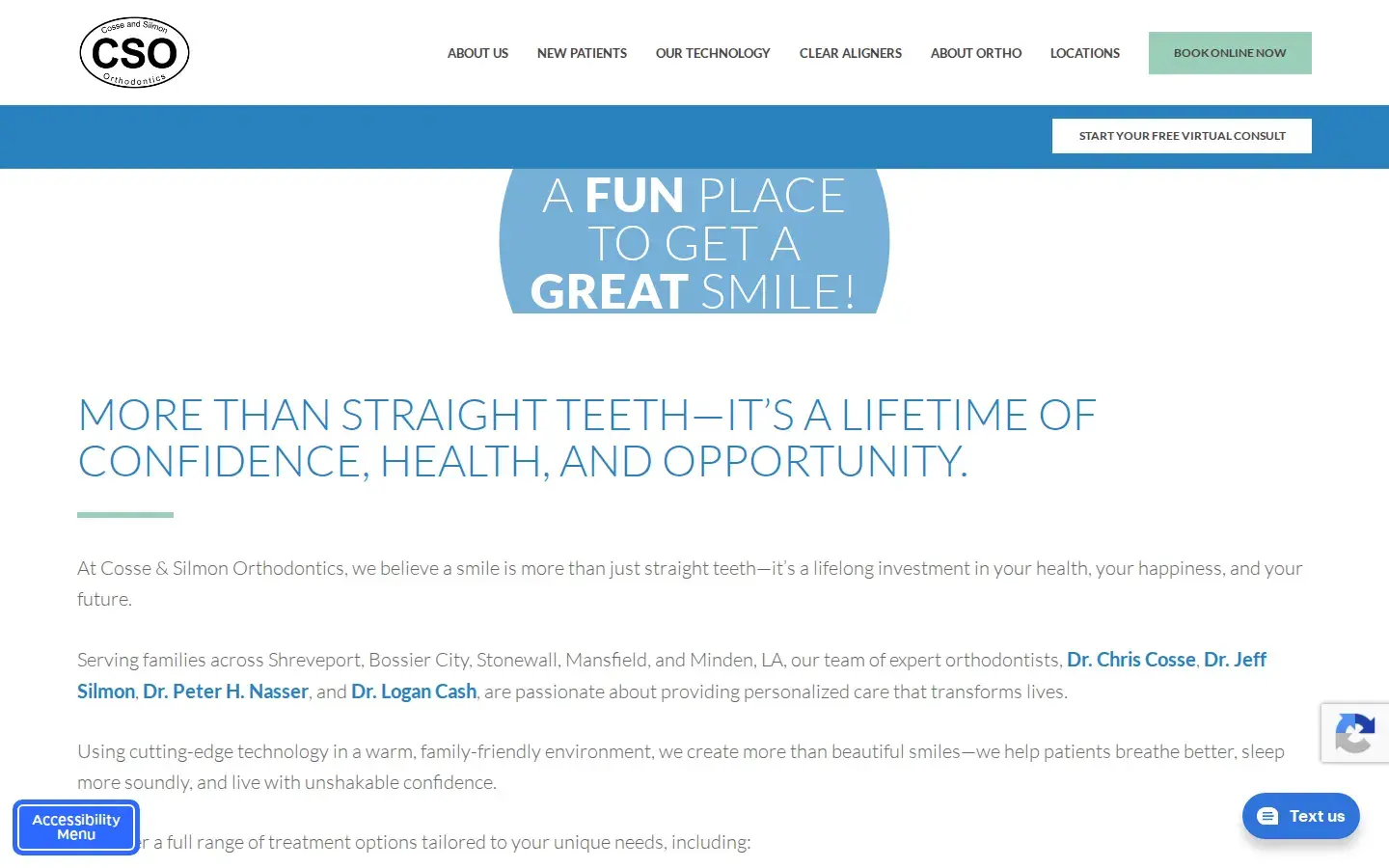 Homepage preview of Cosse & Silmon Orthodontics