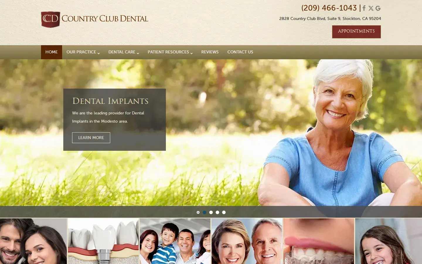 Homepage preview of Country Club Dental Stockton