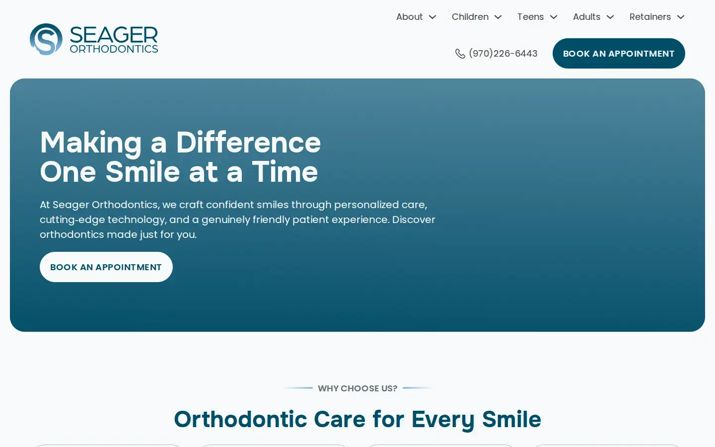 Homepage preview of Crane & Seager Orthodontics