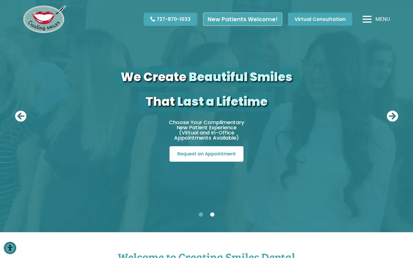 Homepage preview of Creating Smiles Dental