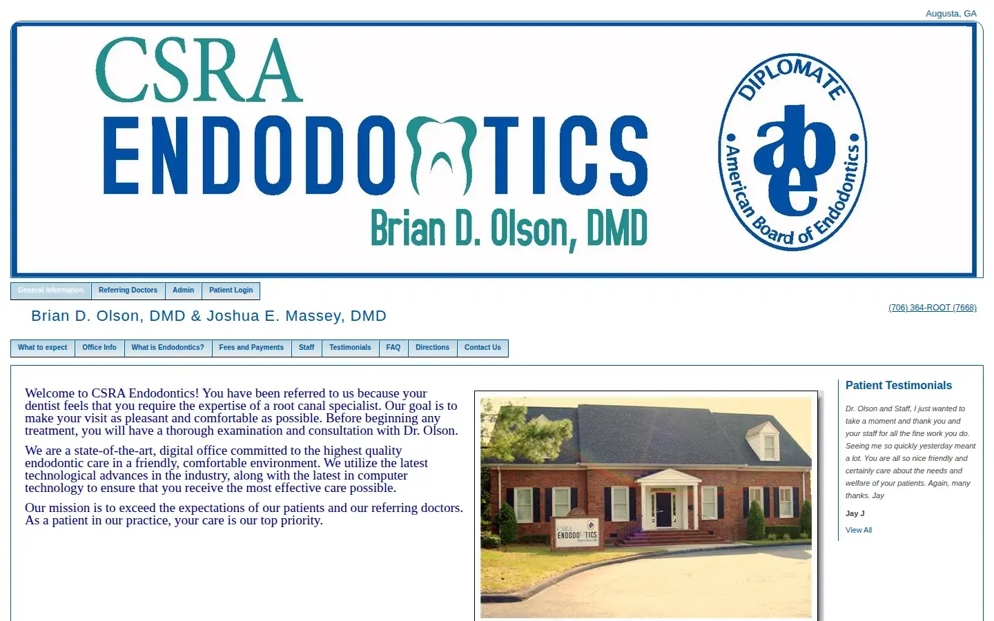Homepage preview of CSRA Endodontics