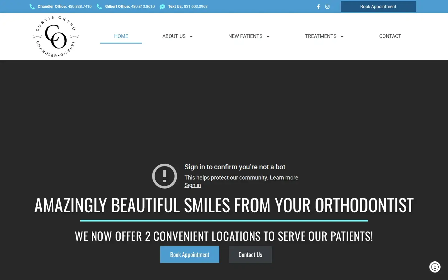 Homepage preview of Curtis Orthodontics