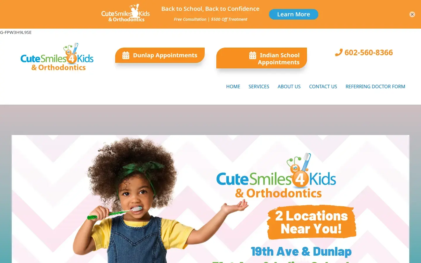 Homepage preview of Cute Smiles 4 Kids