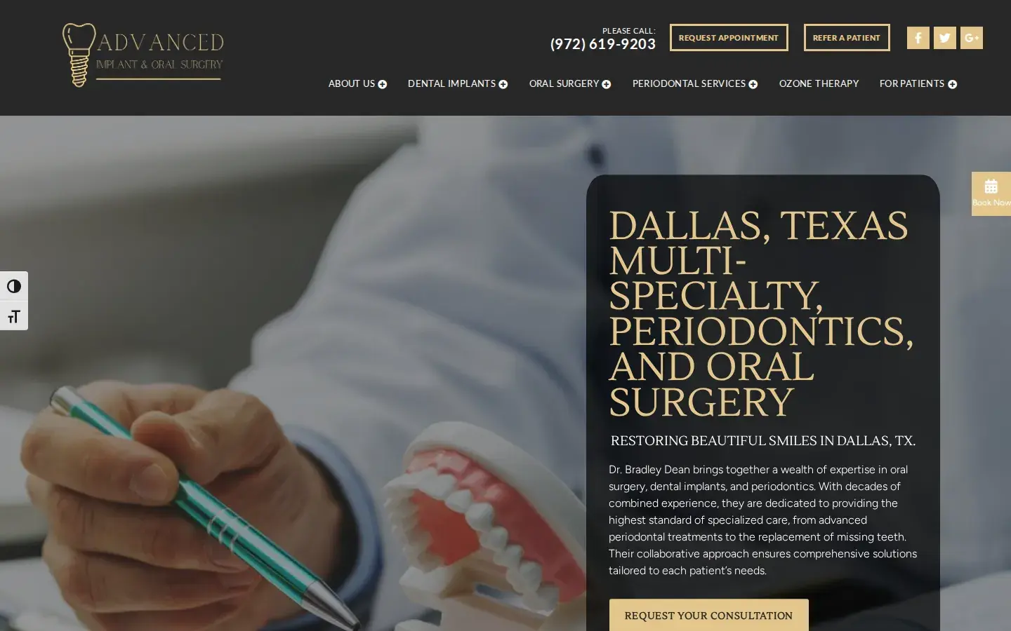 Homepage preview of D. Bradley Dean, DDS, MS