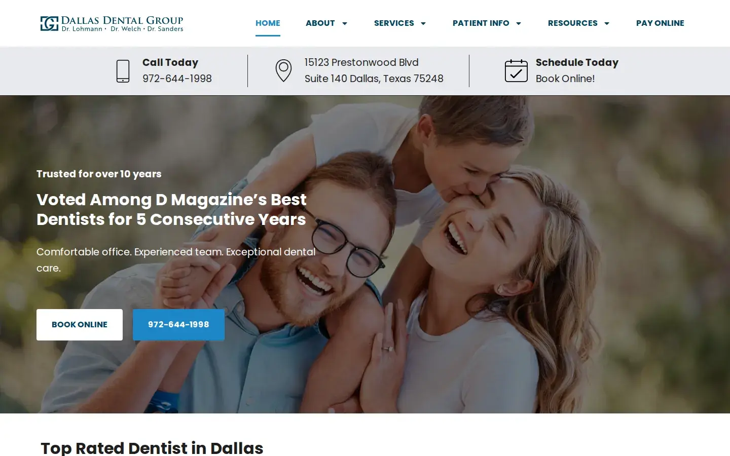 Homepage preview of Dallas Dental Group