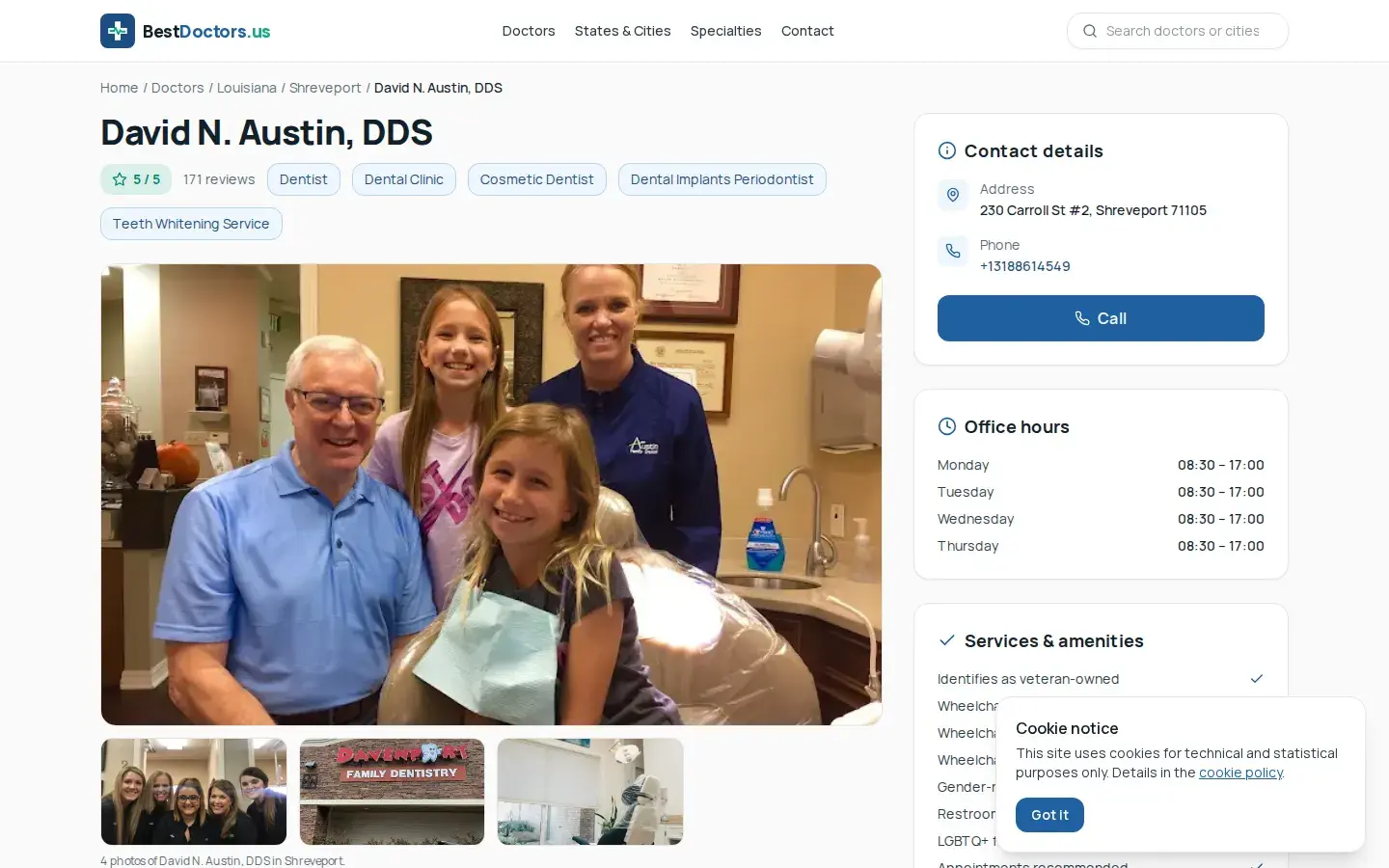 Homepage preview of David N. Austin, DDS