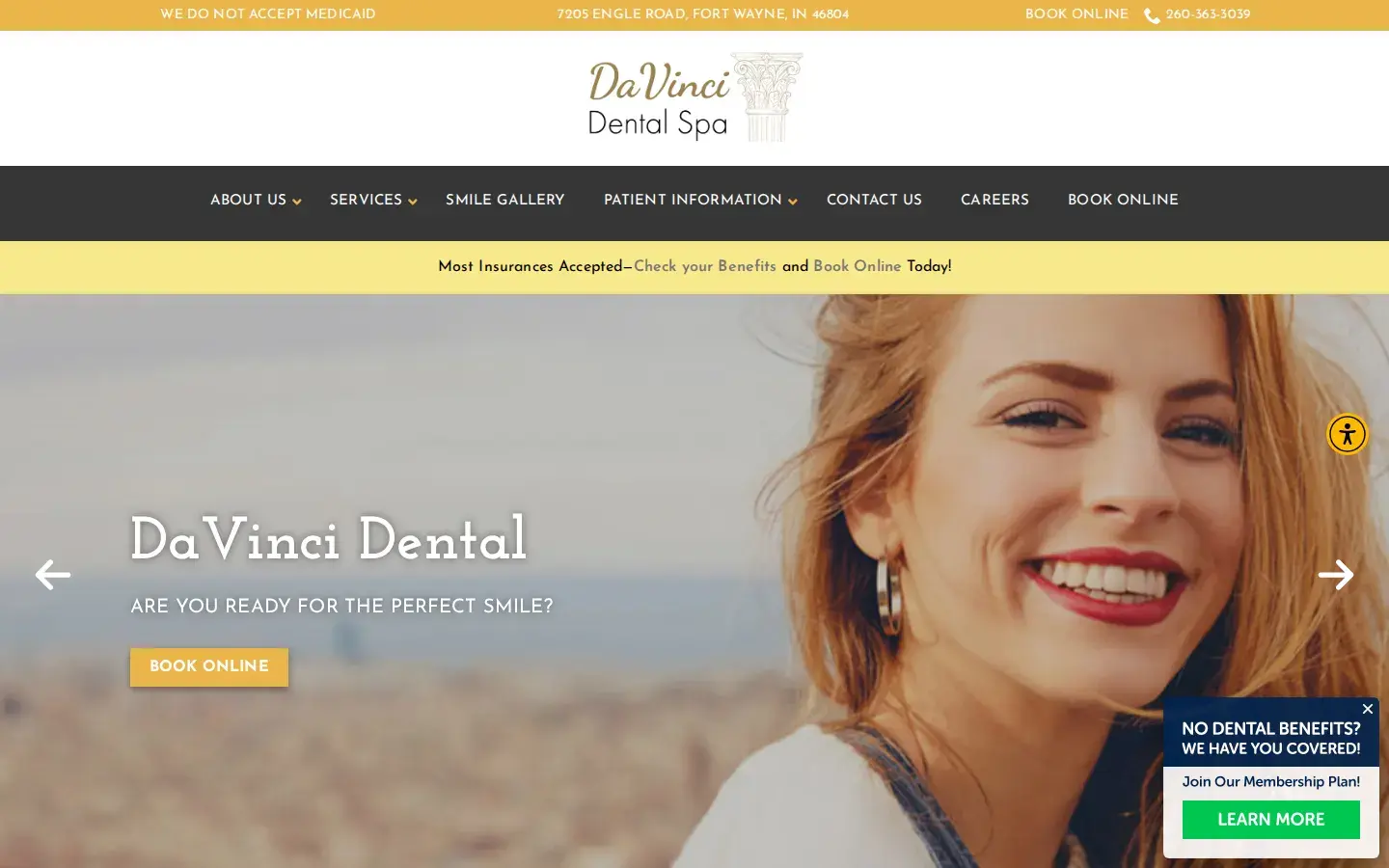 Homepage preview of DaVinci Dental Spa