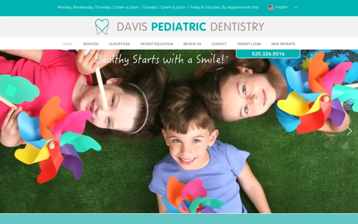 Homepage preview of Davis Pediatric Dentistry