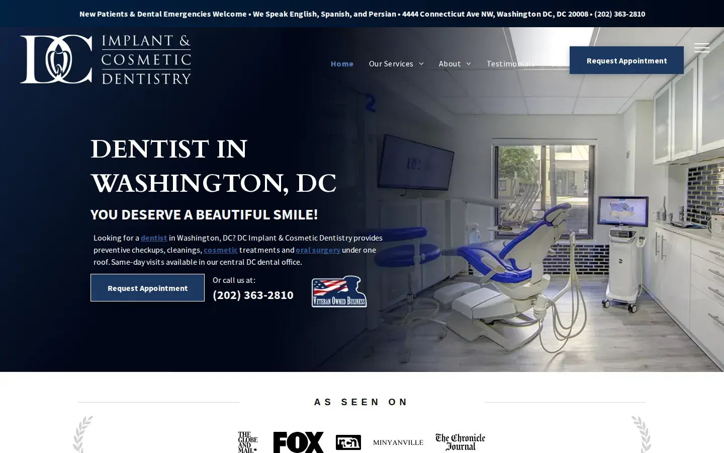 Homepage preview of DC Implant and Cosmetic Dentistry