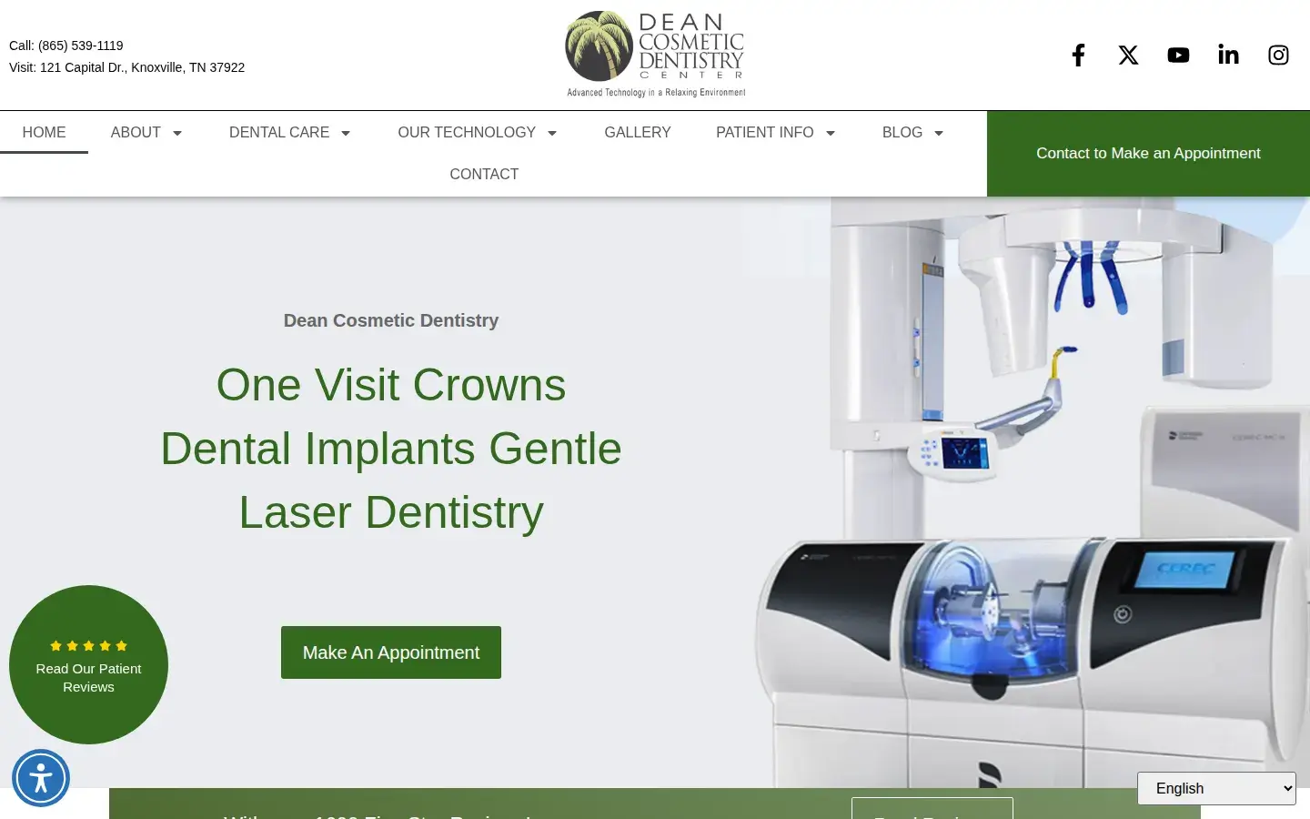 Homepage preview of Dean Cosmetic Dentistry Center