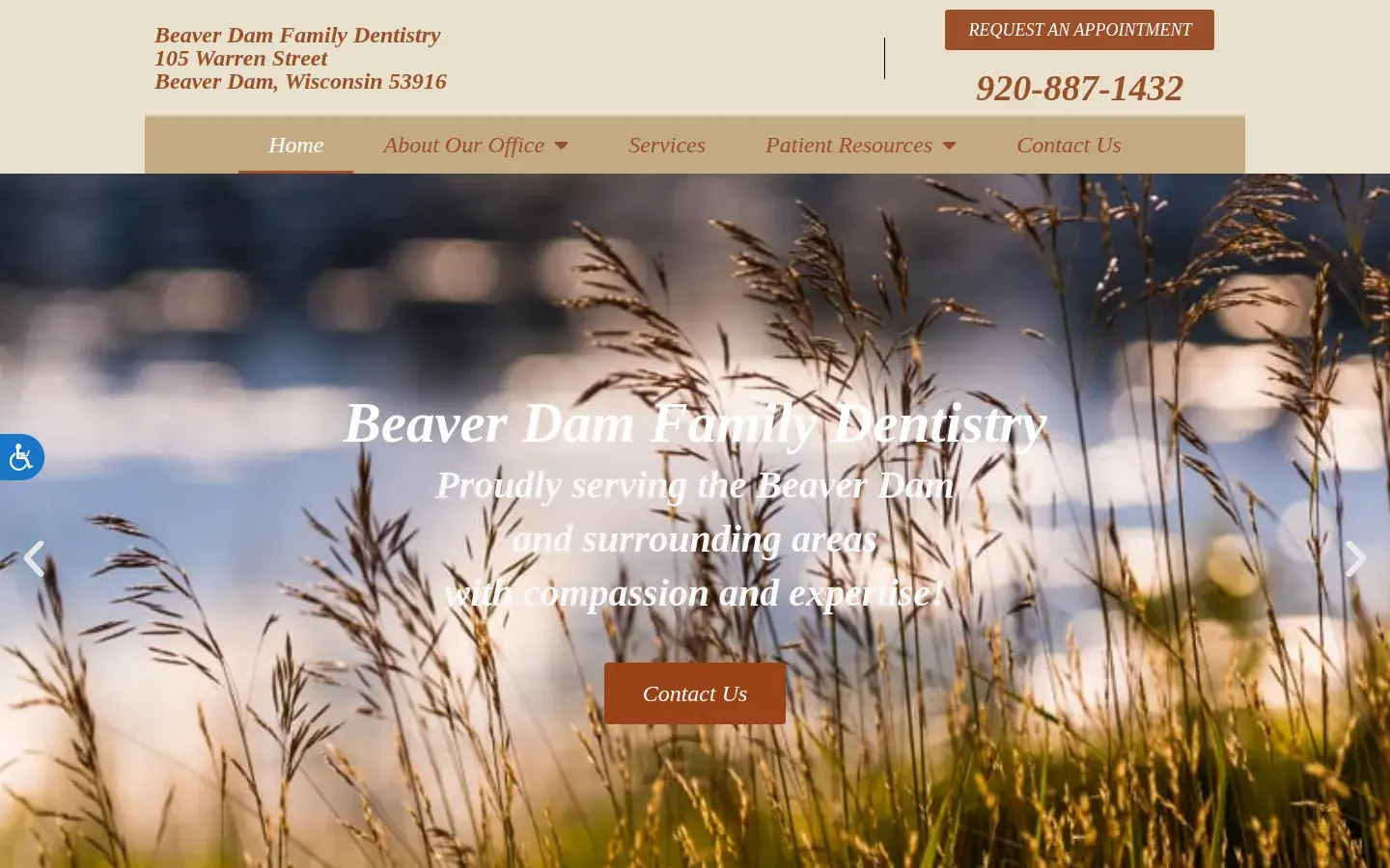 Homepage preview of Dean Wahl, DDS