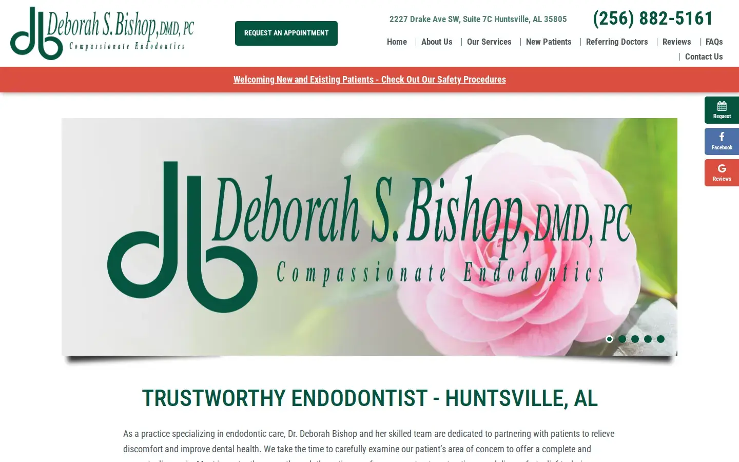 Homepage preview of Deborah S. Bishop, DMD, PC Compassionate Endodontics