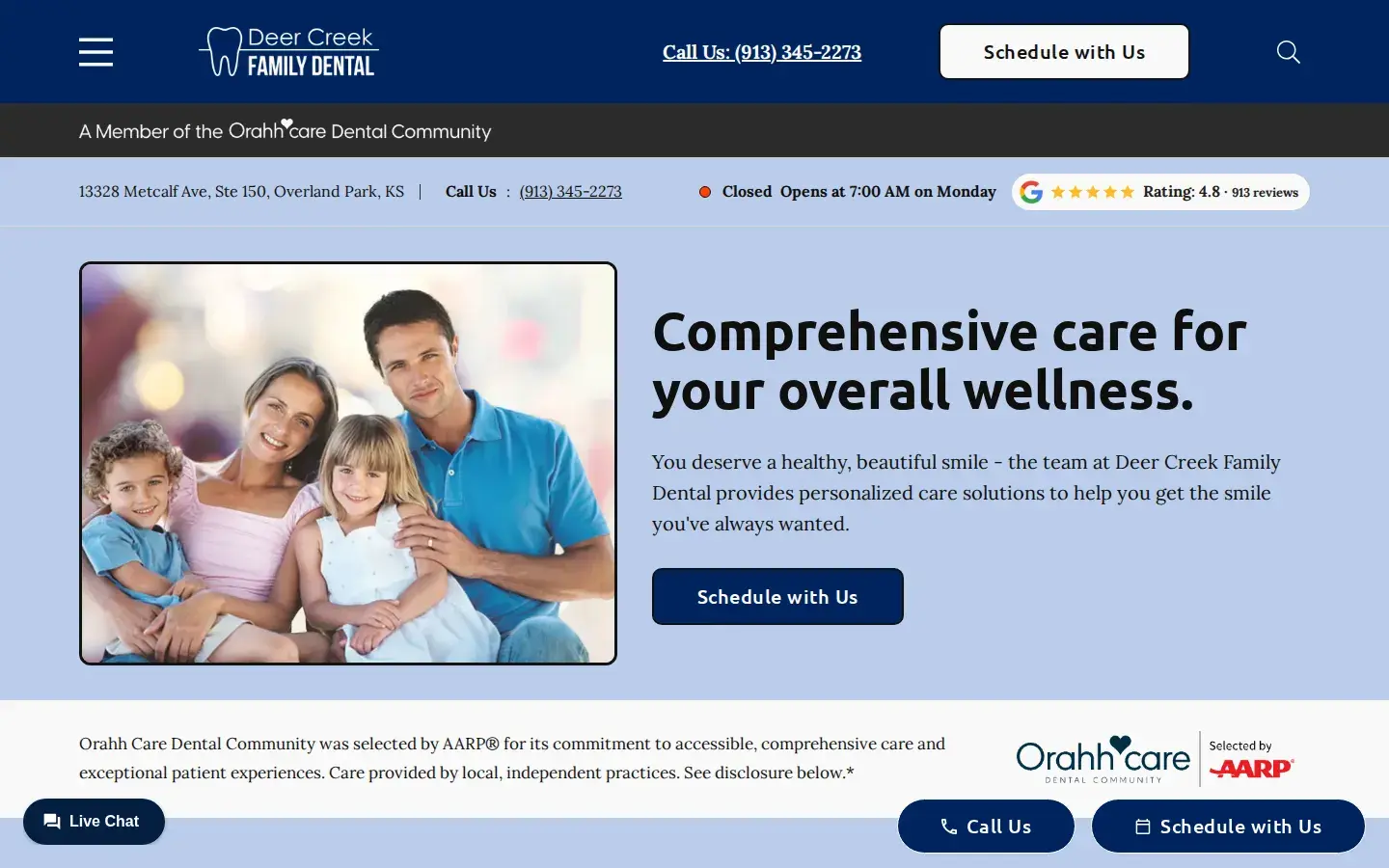 Homepage preview of Deer Creek Family Dental Care