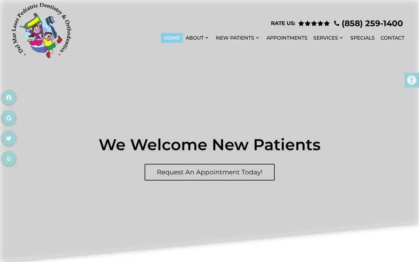 Homepage preview of Del Mar Laser Pediatric Dentistry & Orthodontics