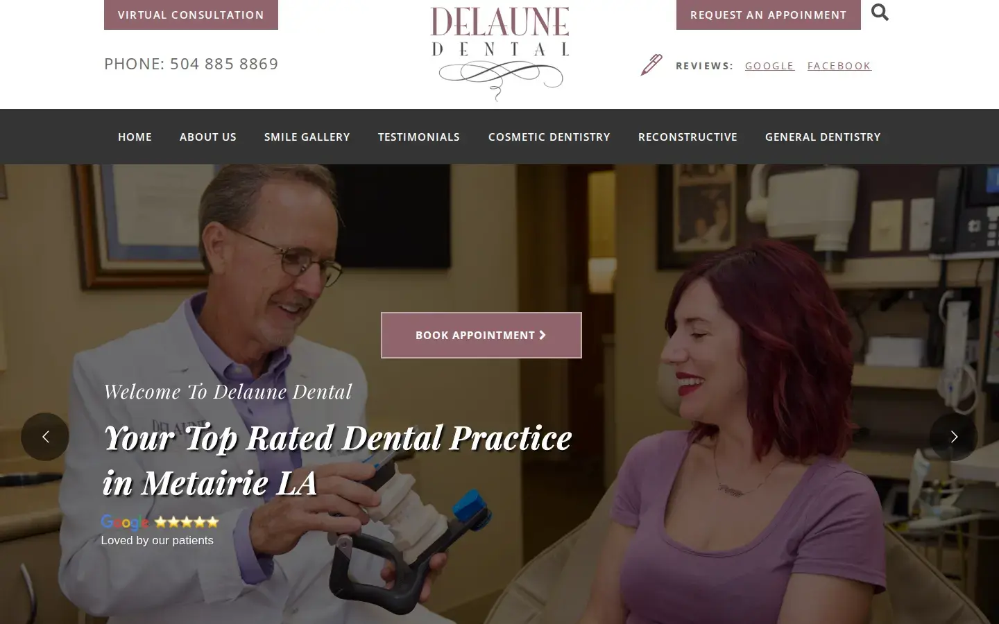 Homepage preview of Delaune Dental
