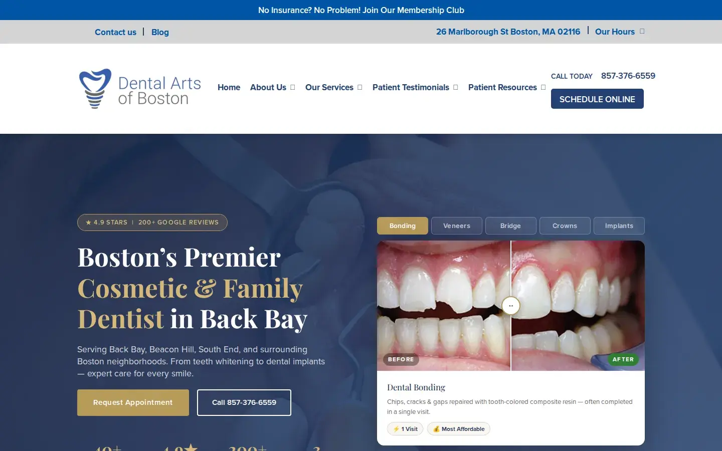Homepage preview of Dental Arts of Boston