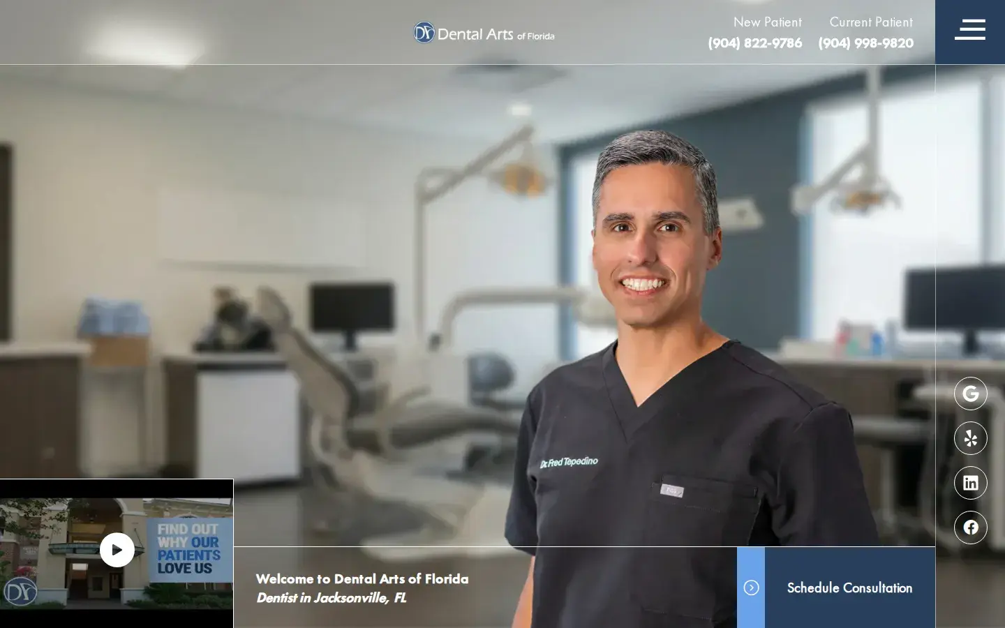 Homepage preview of Dental Arts of Florida: Dr. Fred Tepedino, DMD