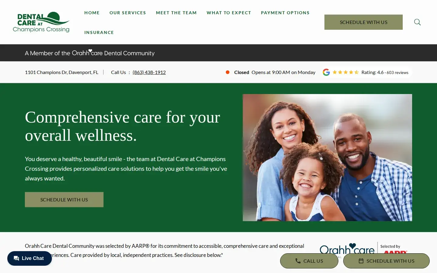 Homepage preview of Dental Care at Champions Crossing