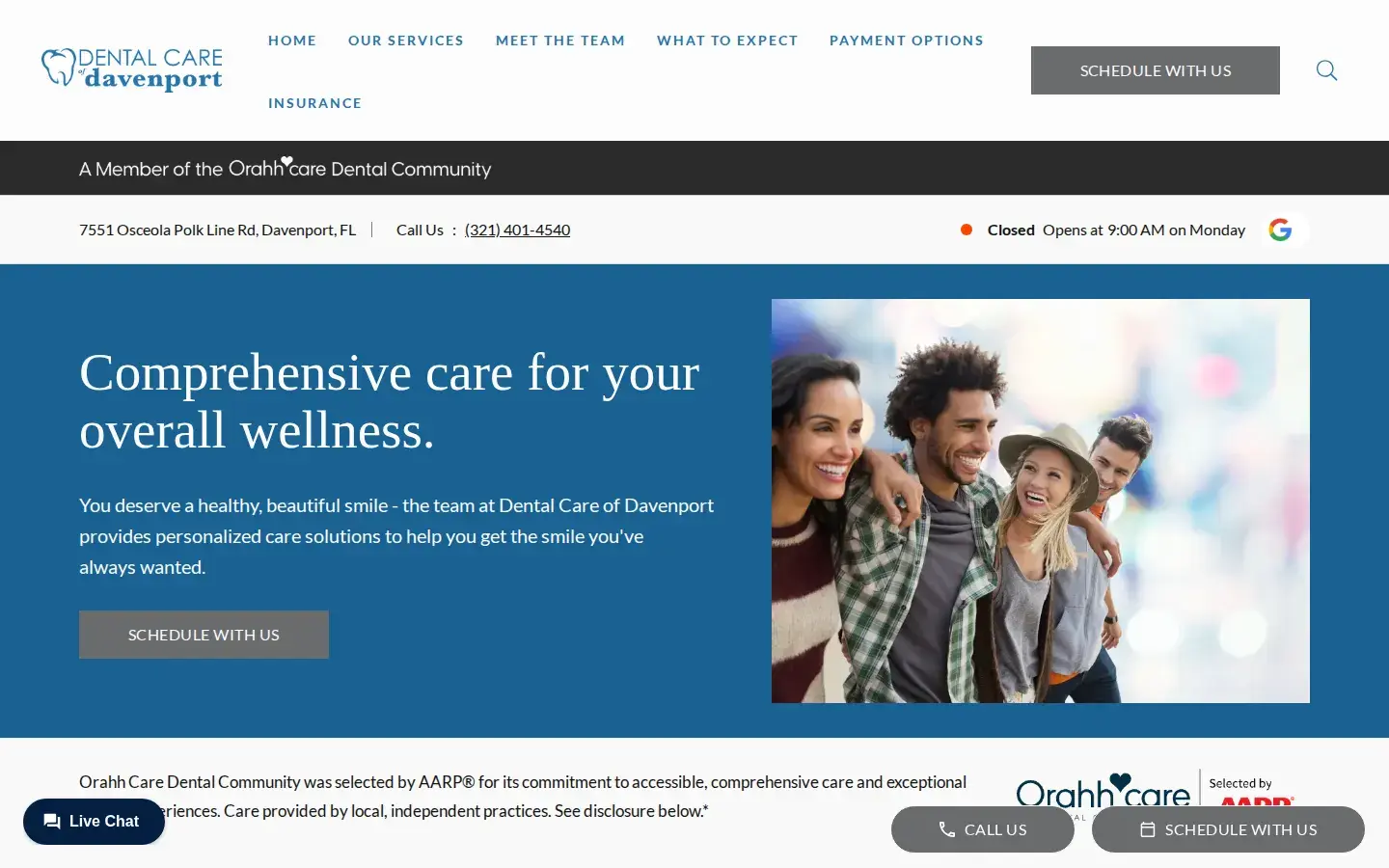 Homepage preview of Dental Care of Davenport