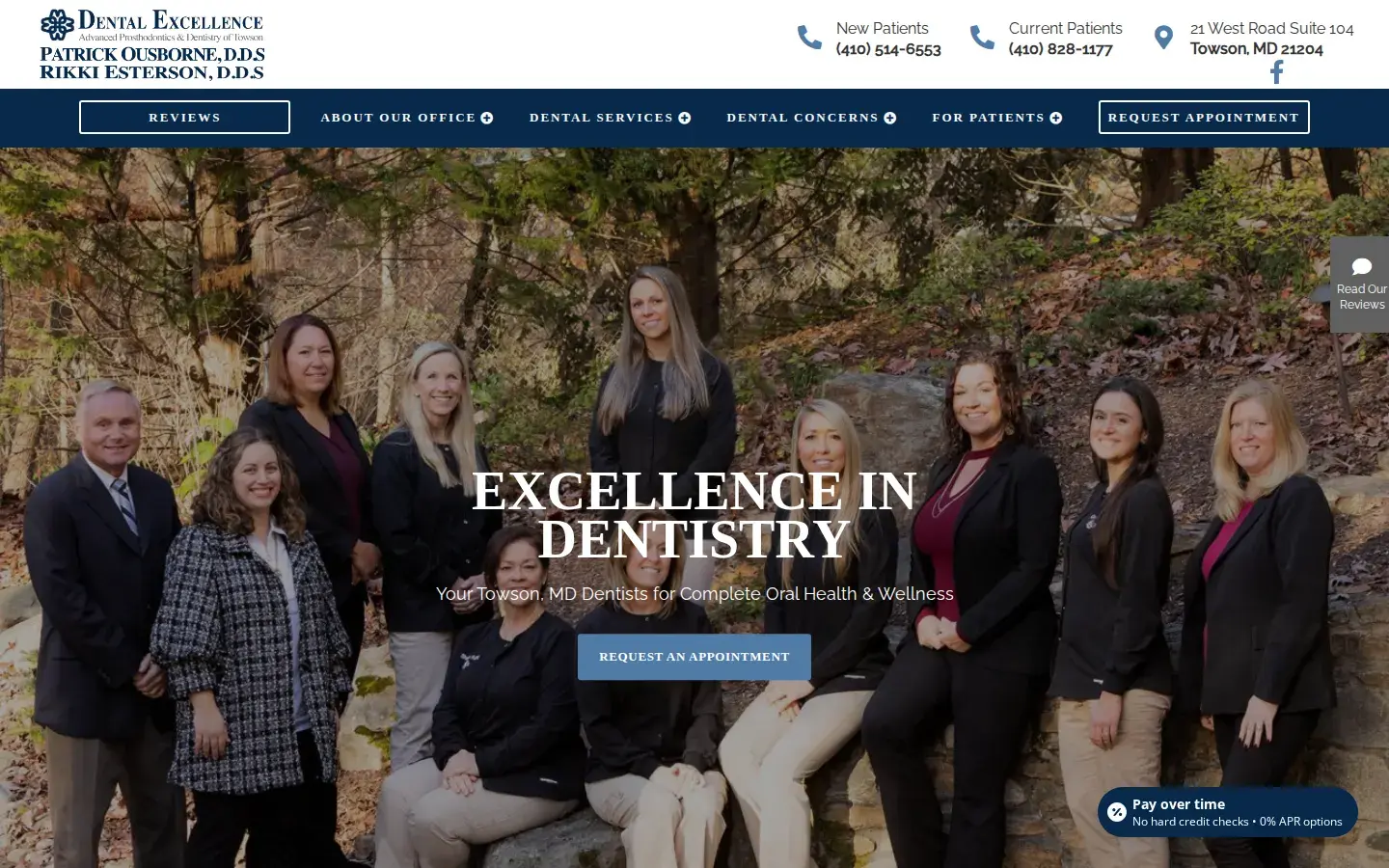 Homepage preview of Dental Excellence of Towson