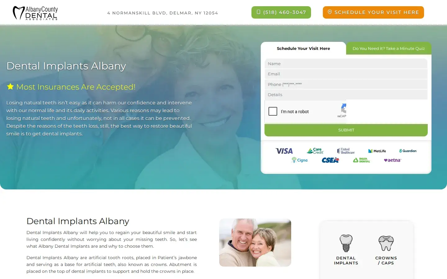 Homepage preview of Dental Implants Albany