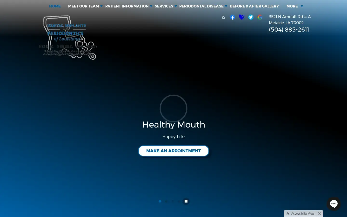 Homepage preview of Dental Implants and Periodontics of Louisiana