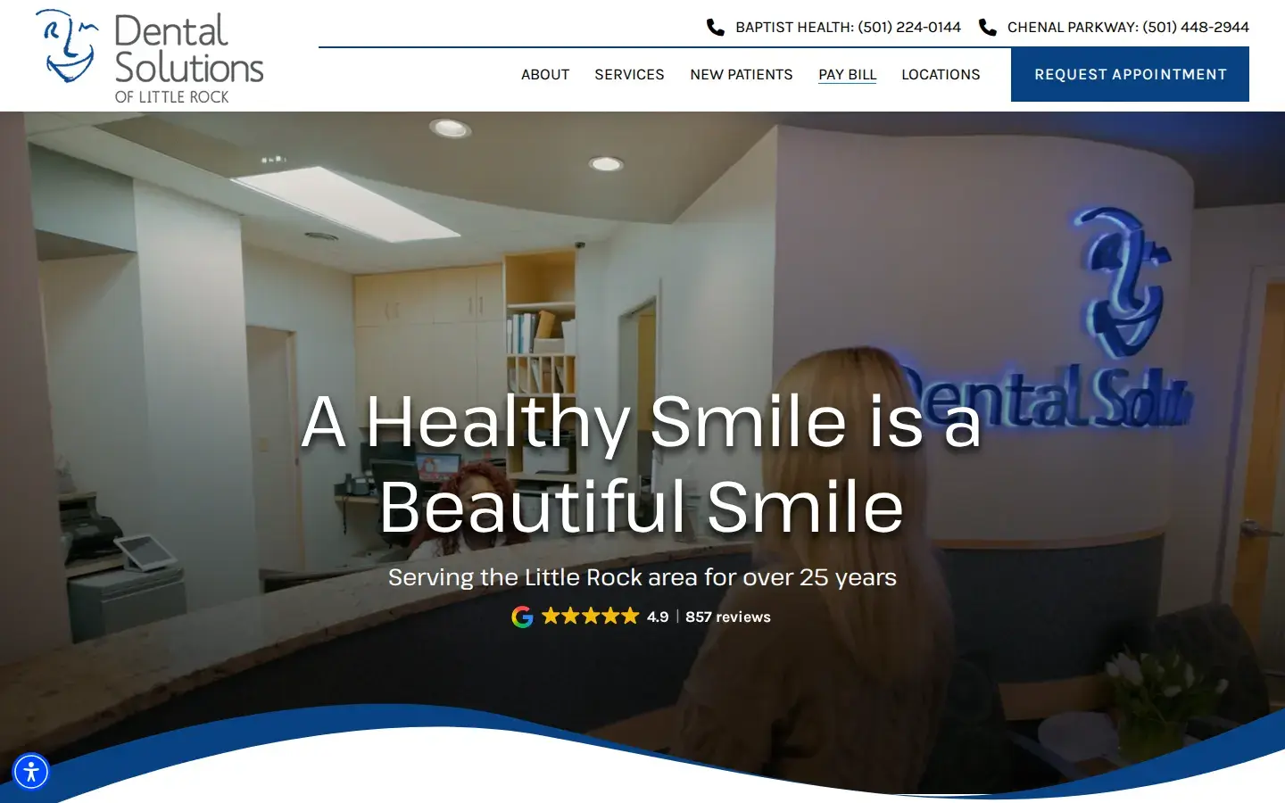 Homepage preview of Dental Solutions of Little Rock
