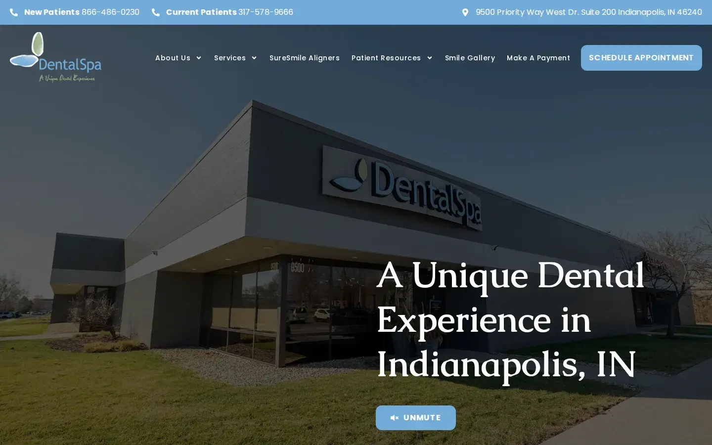 Homepage preview of DentalSpa Indianapolis