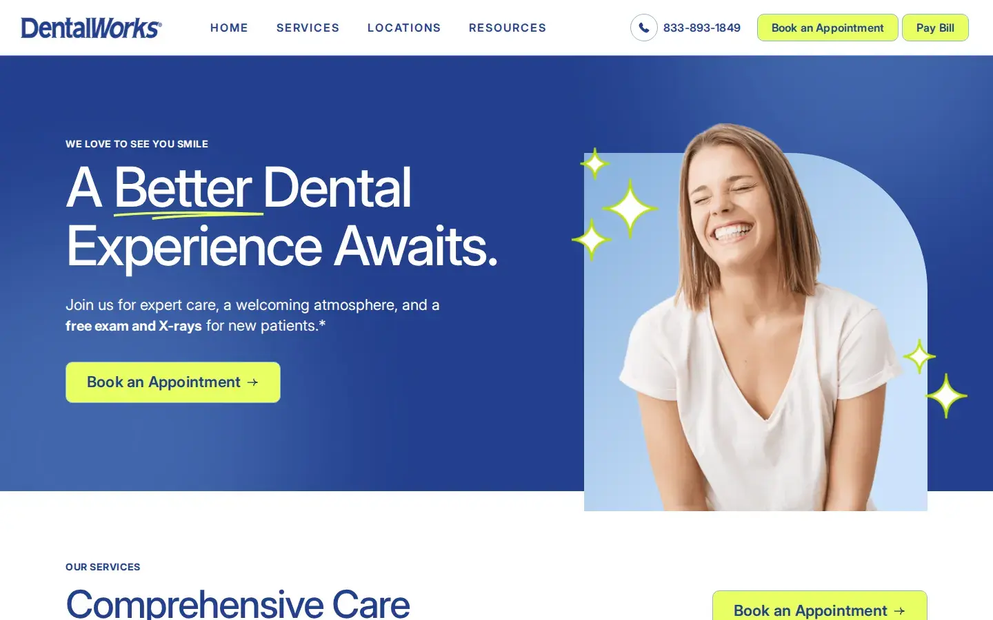 Homepage preview of DentalWorks Louisville