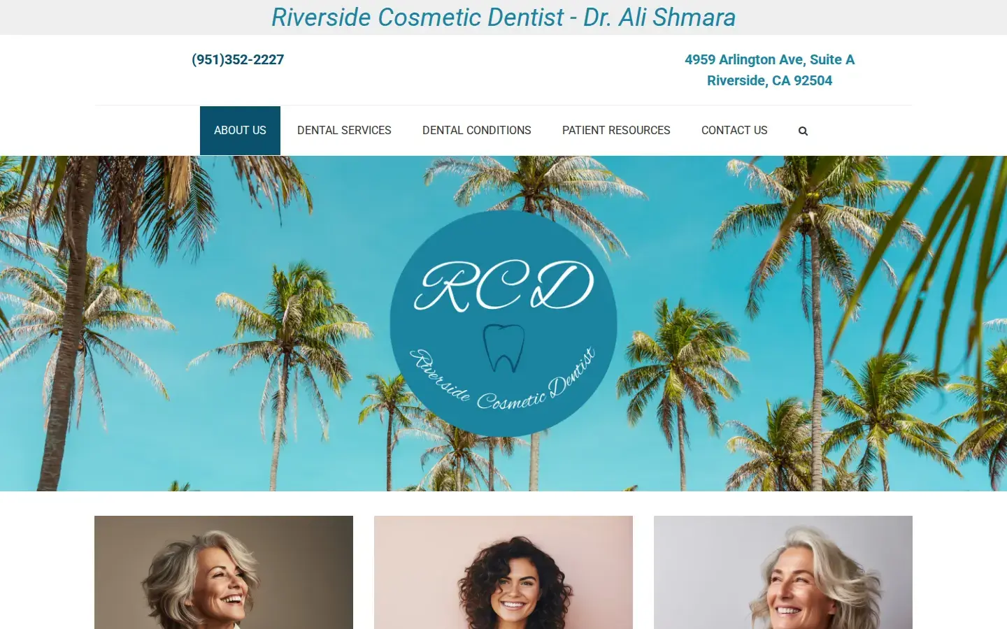 Homepage preview of Dentist Riverside CA - Smile Advantage - Dr. Ali Shmara