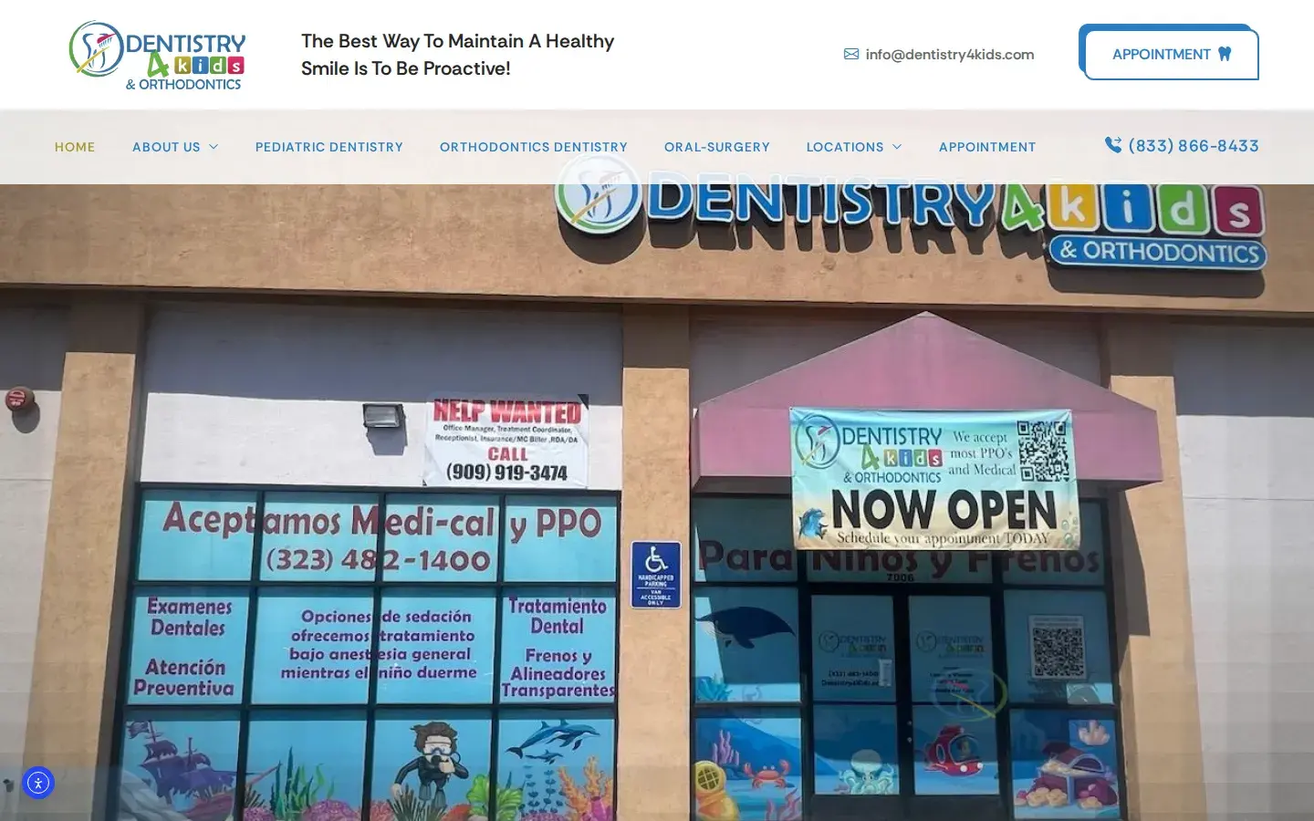 Homepage preview of Dentistry 4 Kids