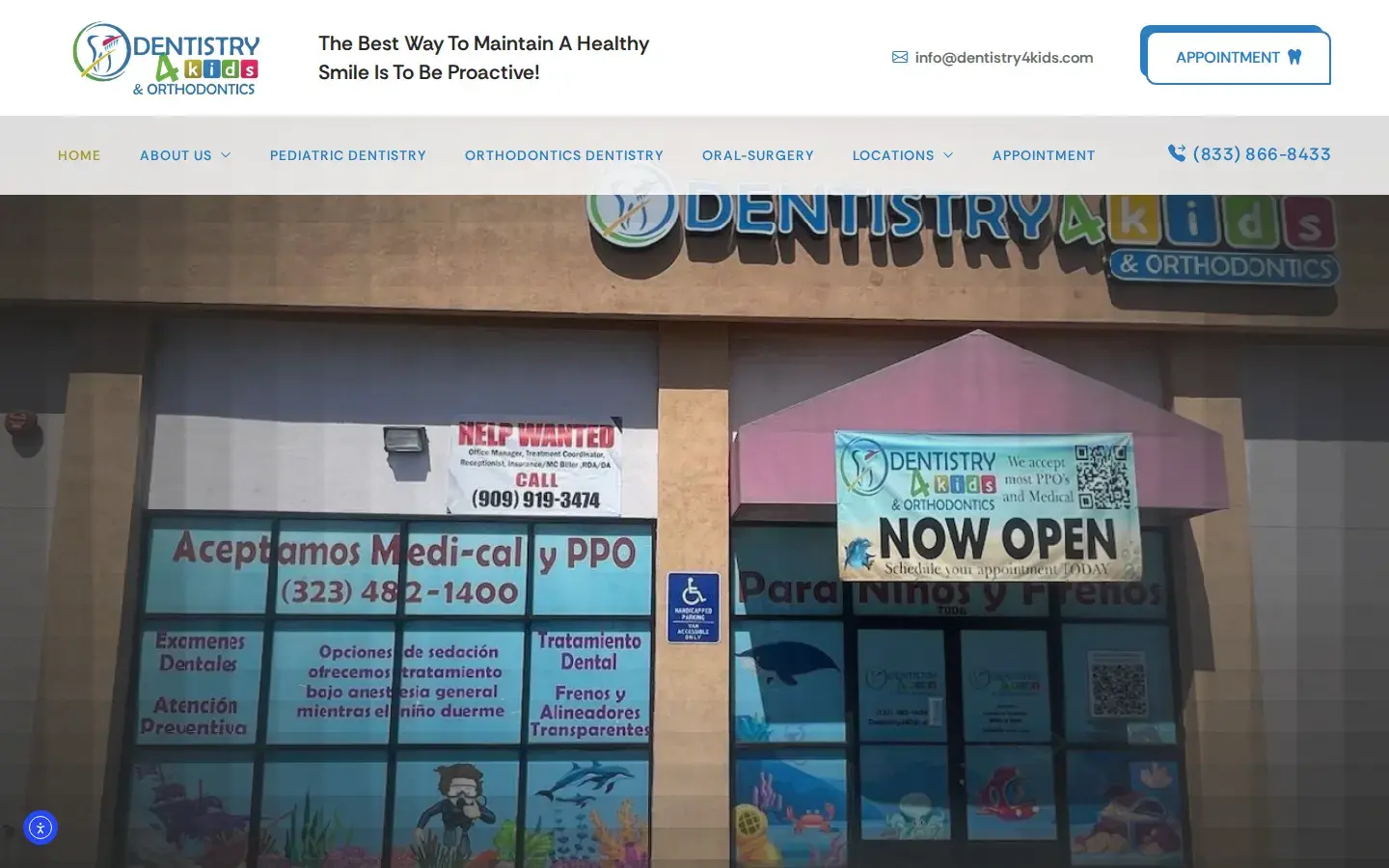 Homepage preview of Dentistry 4 Kids of Fontana