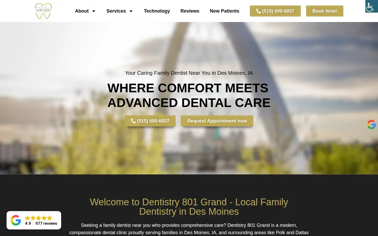 Homepage preview of Dentistry 801 Grand