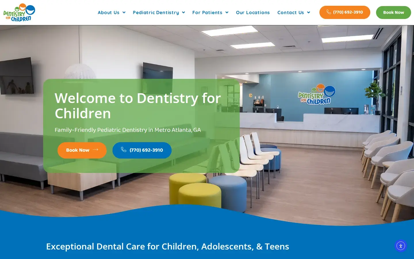 Homepage preview of Dentistry for Children – Camp Creek