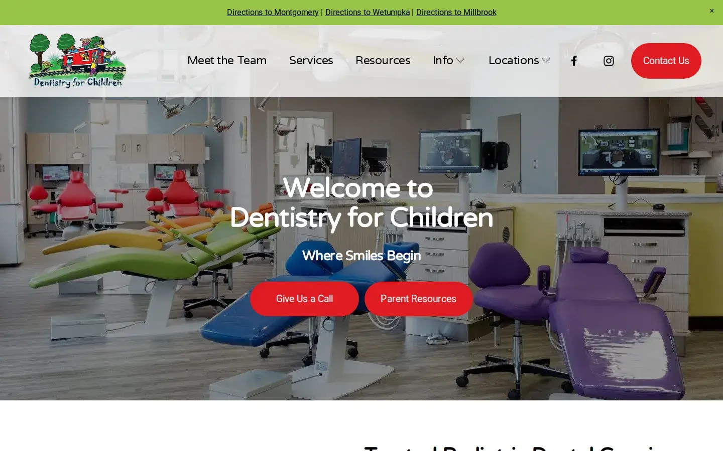 Homepage preview of Dentistry For Children